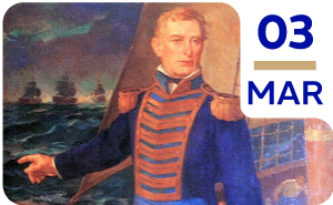 3 de marzo. Día del Fallecimiento del Almirante Guillermo Brown, héroe de la Patria
