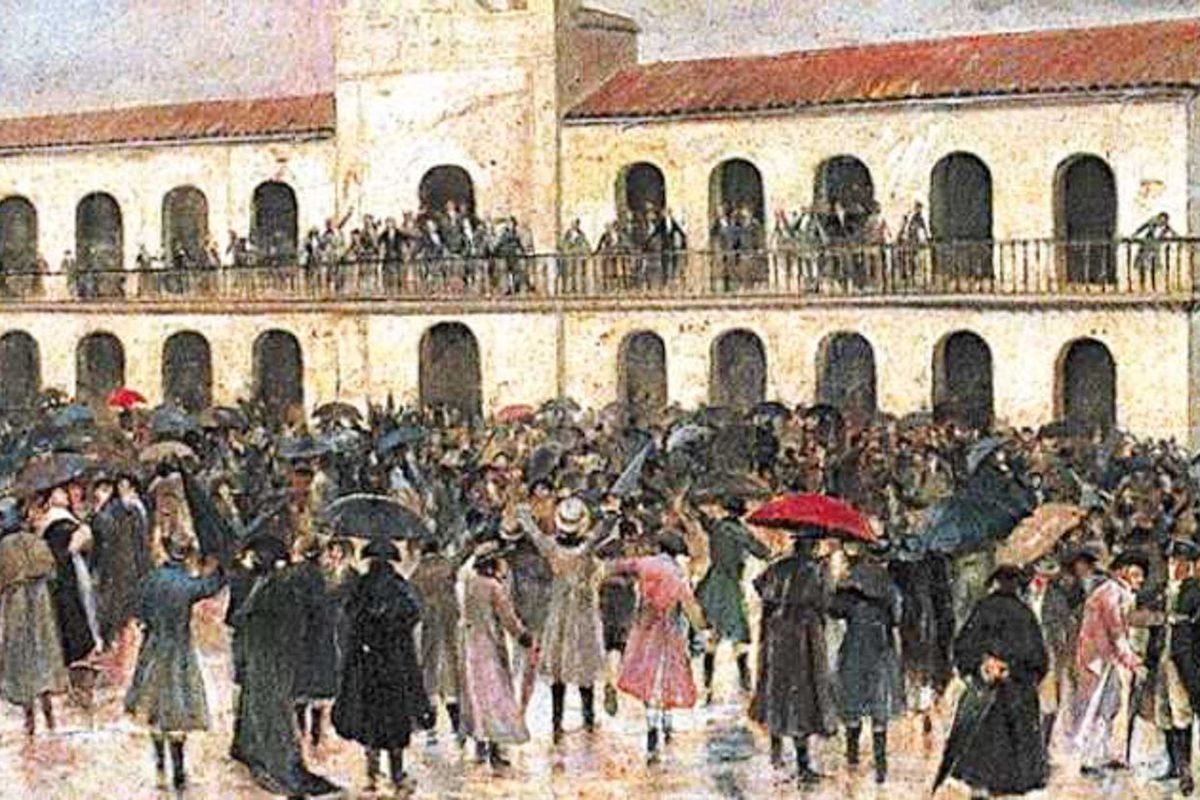 La Revolución de mayo- Cabildo- multitud