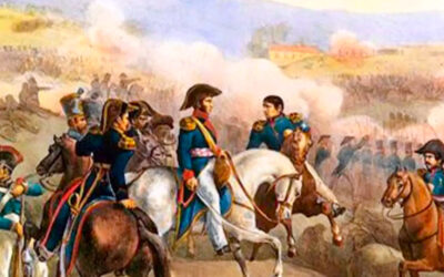 batalla histórica entre soldados- caballo-cielo celeste- soldados en caballos