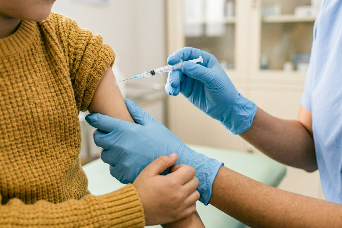 enfermera colocando una vacuna a un paciente-jeringa-brazo