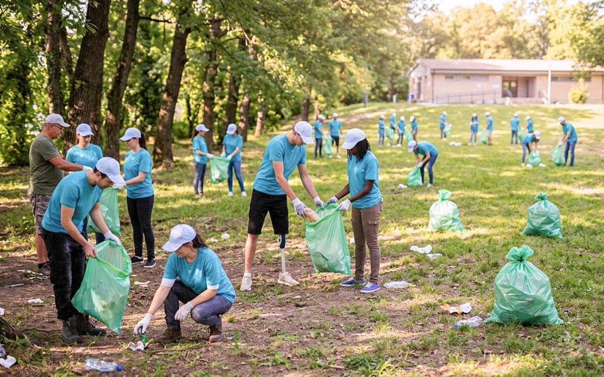 voluntarios-parque-flora-árboles-bolsas